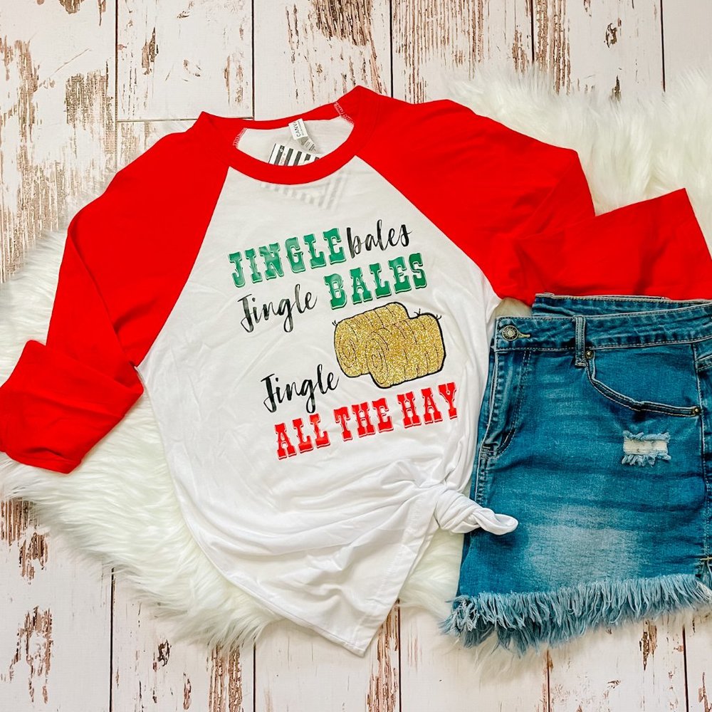 ladies Christmas shirt - Jingle Bales